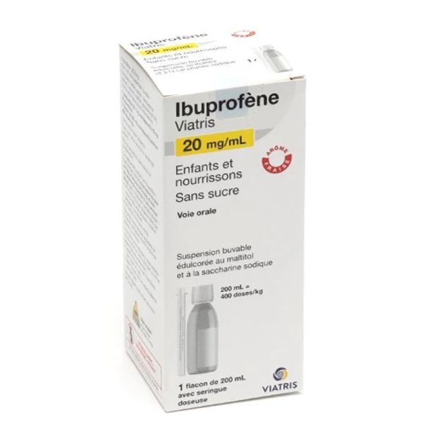 Ibuprofène Enfant Sirop Sans Sucre Goût Fraise 200ml
