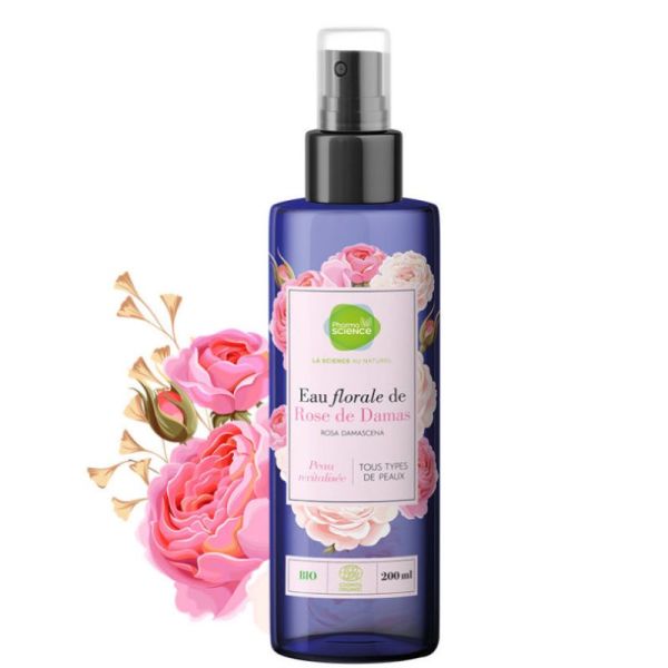 Eau florale de rose de Damas Bio 200ml