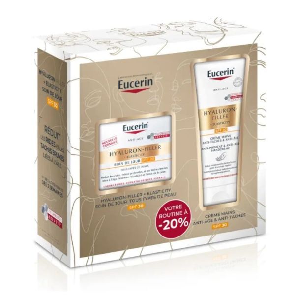 Hyaluron-Filler + Elasticity Soin de Jour SPF 30 + Crème Mains Anti-Âge SPF 30 125 ml