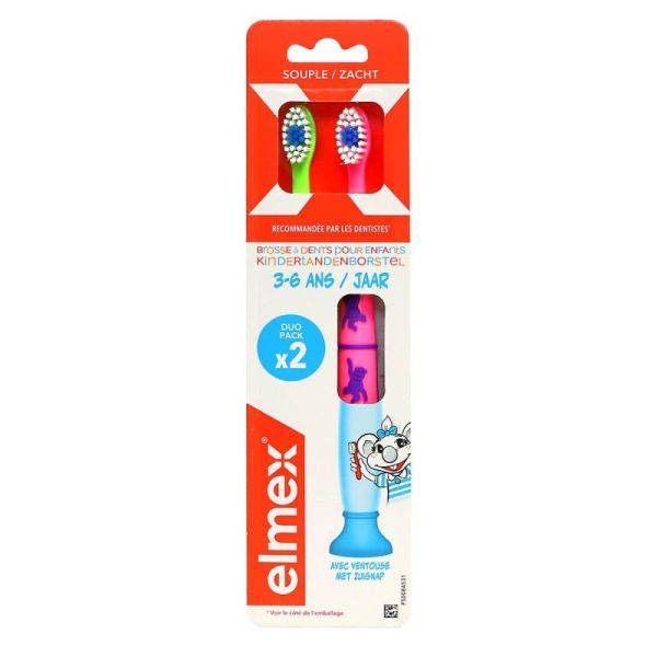 Brosse à Dents Enfants Souple 3/6 ans Duo Pack