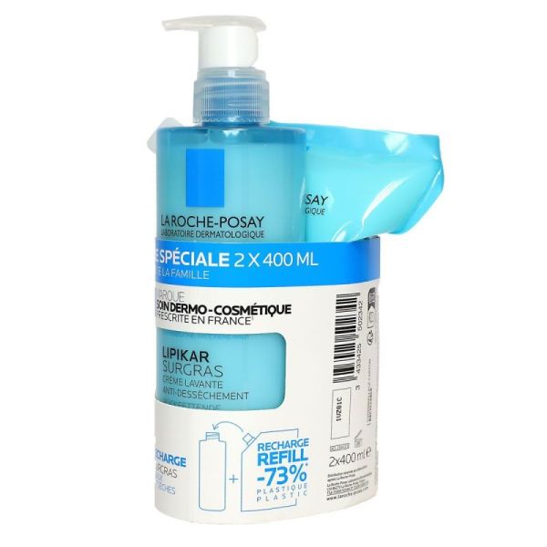 Lipikar Surgras 400ml + Éco-Recharge 400 ml