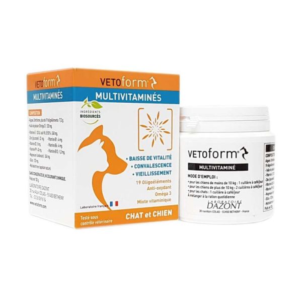 Vetoform multivitaminés chat et chien 100 g