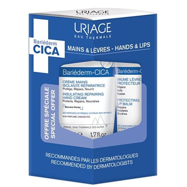 Bariéderm Crème Mains 50ml+ Bariéderm Cica Lèvres 15ml