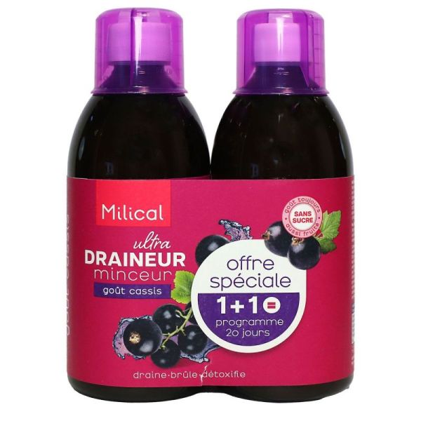 Ultra Draineur Minceur Lot de 2 x 500 ml - Goût : Cassis