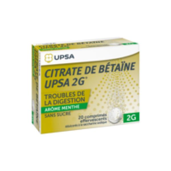 Citrate de bétaïne 20 comprimés effervescents menthe 2g
