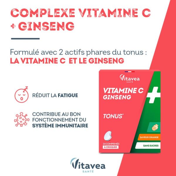 Vitamine C & ginseng tonus Nutrisanté x 24 comprimés
