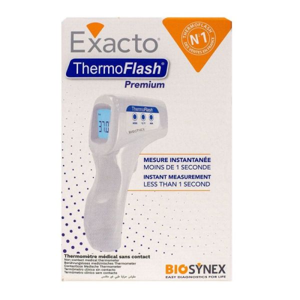 Exacto ThermoFlash Premium Thermomètre Médical Sans Contact