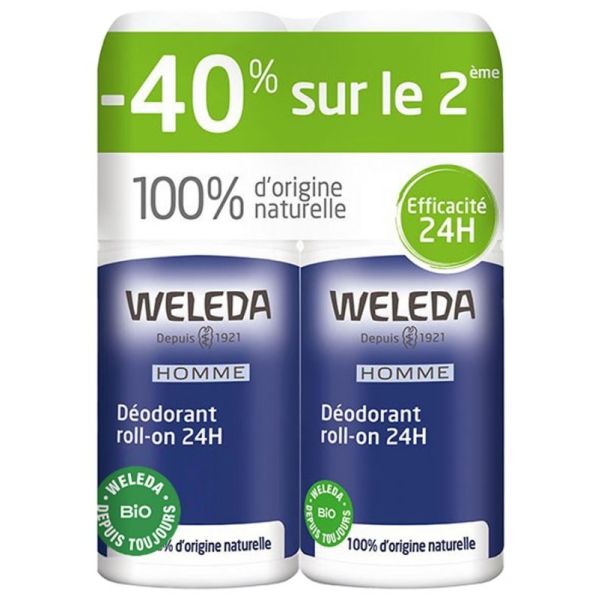 Déodorant Homme Roll-on 24H Lot de 2 x 50 ml