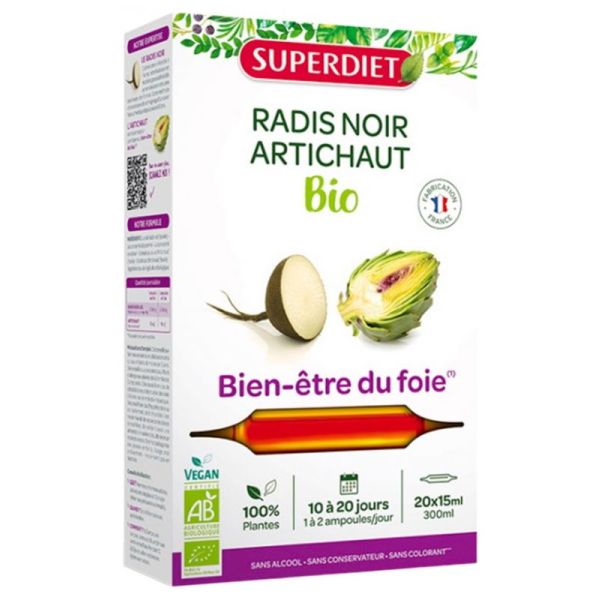 Radis Noir Artichaut Bien-Être du Foie Bio 20 Ampoules