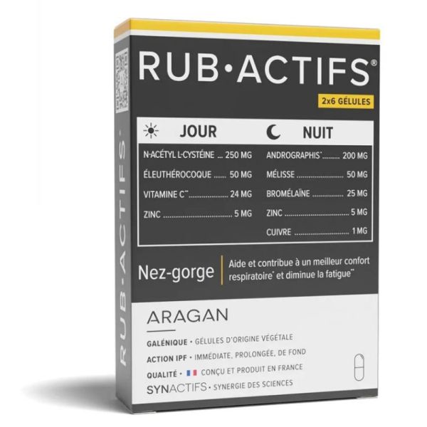 Synactifs RubActifs Jour/Nuit Nez-gorge 2x6 gélules