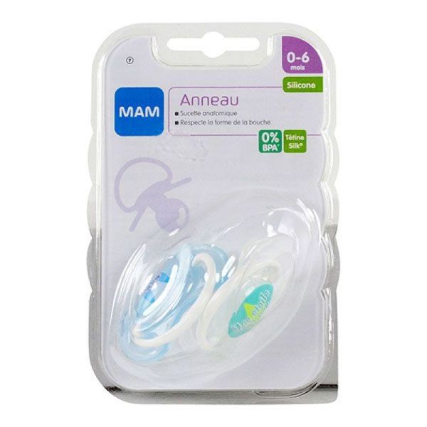 2 Sucettes silicone 0-6 mois - fille - garçon