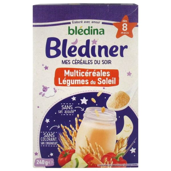 Blédîner Mes Céréales du Soir Multicéréales Légumes du Soleil dès Mois 240 g