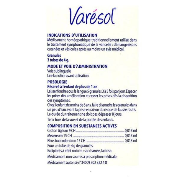 Varésol - 3 tubes granules