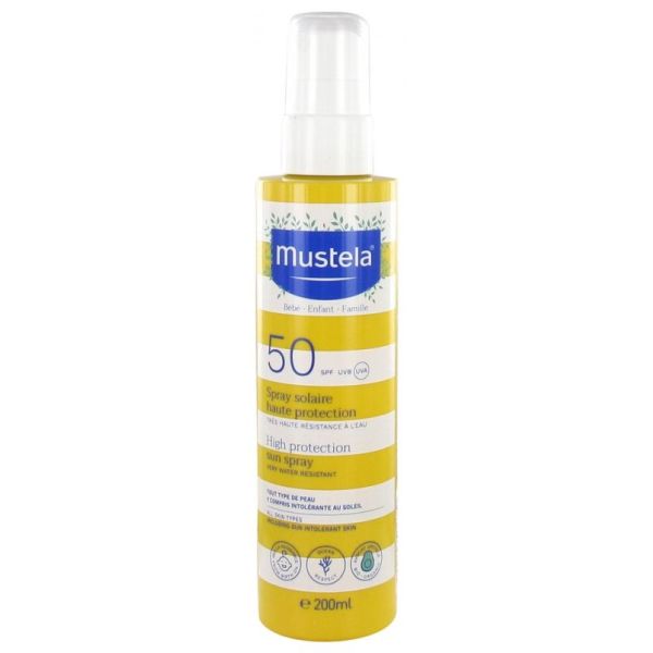 Spray Solaire Haute Protection Bébé-Enfant-Famille SPF50 200 ml