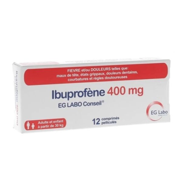 Ibuprofène 400 mg 12 comprimés pelliculés