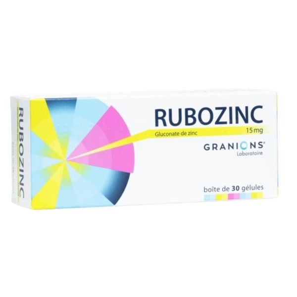 Rubozinc 15 mg 30 gélules Acné