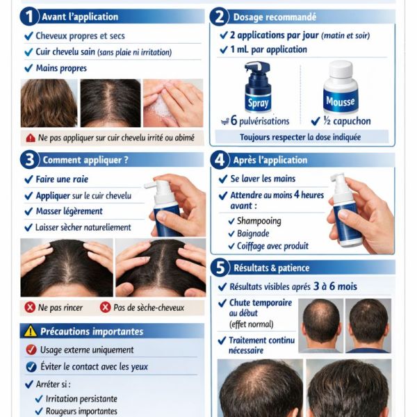 Minoxidil 2% solution cutanée 3x60ml