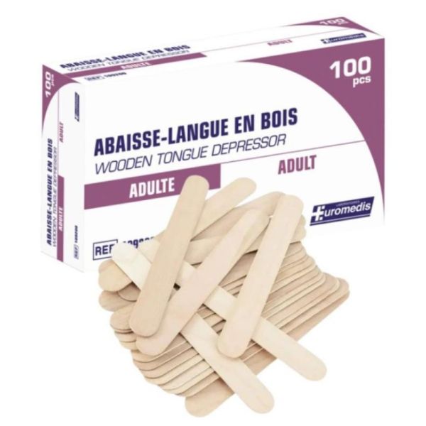 Abaisse-langues adulte en bois boîte de 100