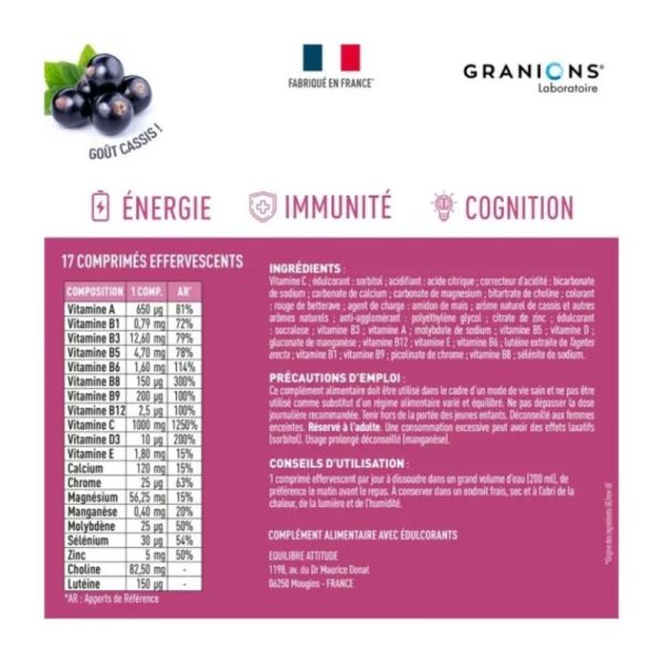 Multivitamines Cassis - 17 comprimés