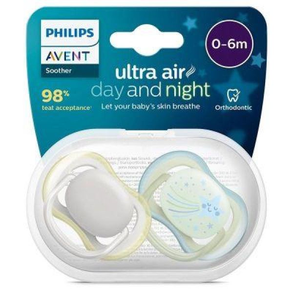 Philips Avent Scf087/09 Sucettes Ultra Air jour/nuit 0-6M