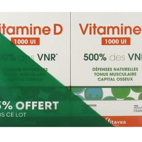 Vitamine D 1000 UI Lot de 2 x 90 Comprimés