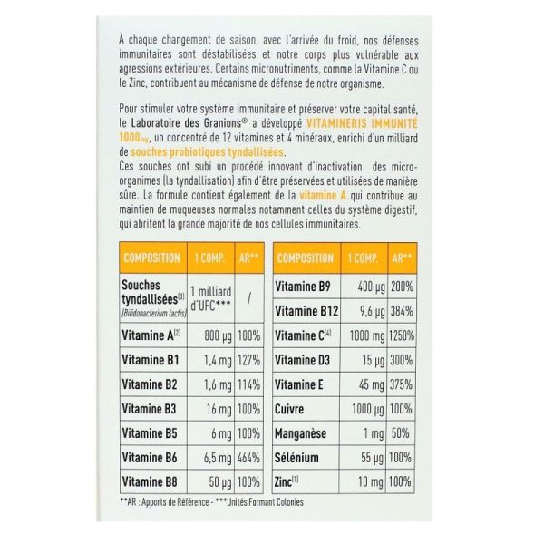 Vitamineris Immunité 1000mg - 30 comprimés