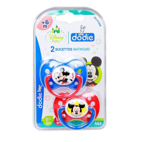 2 Sucettes anatomiques +6 mois Disney Mickey
