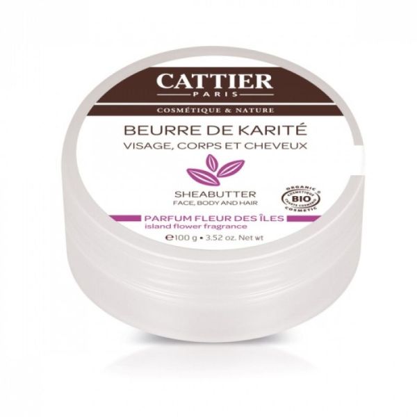 Beurre de Karité - Visage, Corps et Cheveux - Parfum fleur des îles - 100g