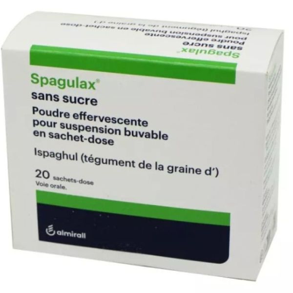 Spagulax Sans sucre Poudre effervescente pour solution buvable 20 sachets