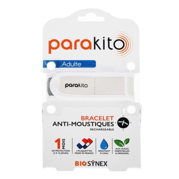 Bracelet anti-moustiques rechargeable Adulte Blanc