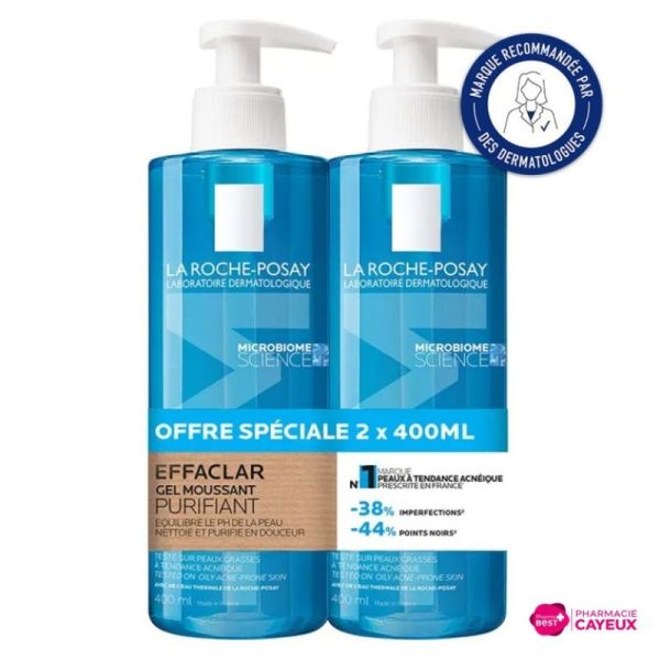 La Roche-Posay Effaclar Gel moussant purifiant 2 x 400 ml