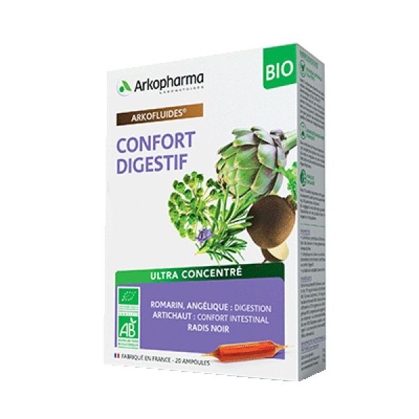Arkofluides - Confort digestif BIO - 20 ampoules