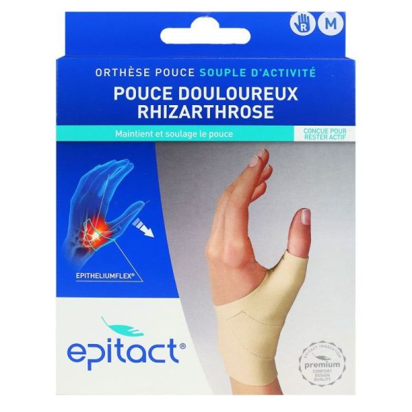 Orthèse Pouce Souple d'Activité Pouce Douloureux Rhizarthrose Main Droite