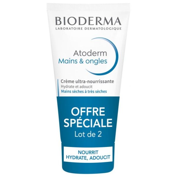 Atoderm Crème Ultra-Nourrissante Mains & Ongles Lot de 2 x 50 ml