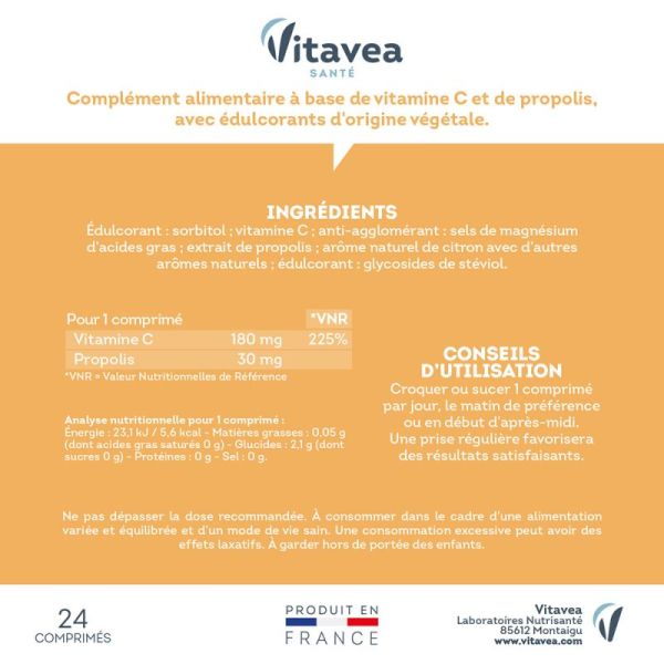 Vitamine C & propolis résistance Nutrisanté x 24 comprimés