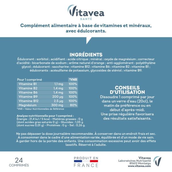 Magnésium & vitamines détente 24 comprimés