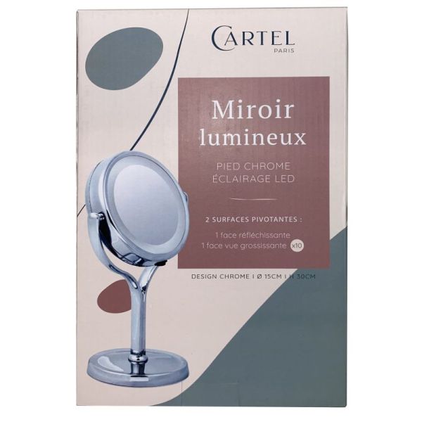 Miroir à Piles 15cm avec vue grossissante x10