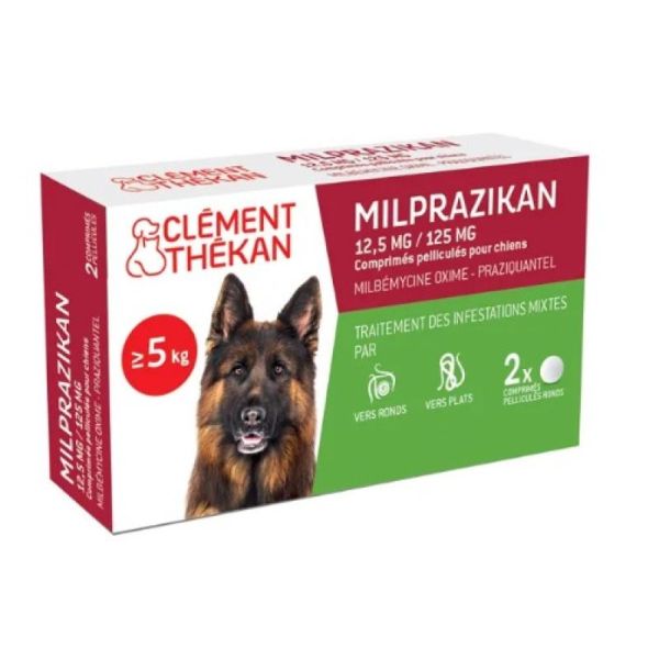2 comprimés Milprazikan chiens 5kg+