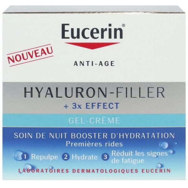 Hyaluron-Filler + 3x Effect Gel-Crème Soin de Nuit Booster d'Hydratation 50 ml