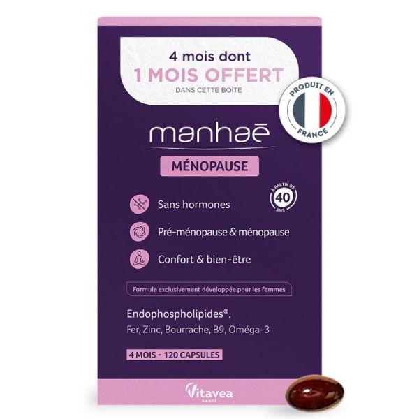 Manhaé Ménopause 120 = 4 mois dont 1 OFFERT