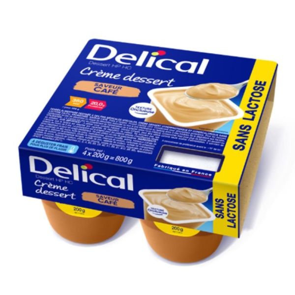 Crème HP-HC sans lactose Café - 4 x 200 g
