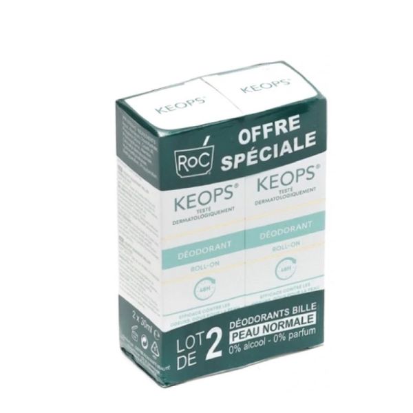 Keops Déodorant à Bille 48H Lot de 2 x 30 ml