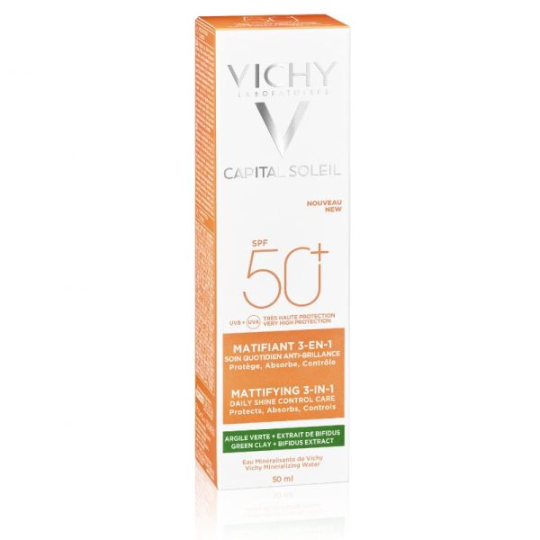 Capital Soleil - Matifiant 3-en-1 SPF50+ - 50 ml