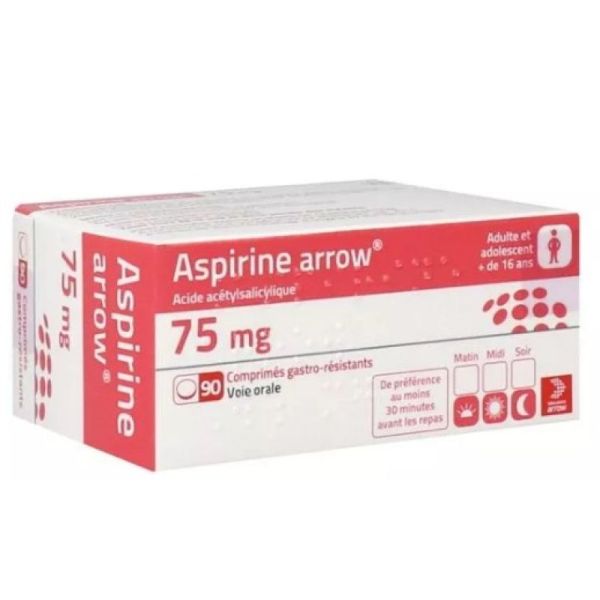 Aspirine Comprimé gastrorésistant 75 mg Boîte de 90
