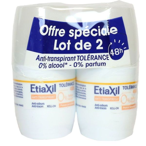 Tolérance Anti-Transpirant Peaux Sensibles Roll-On Lot de 2 x 50 ml