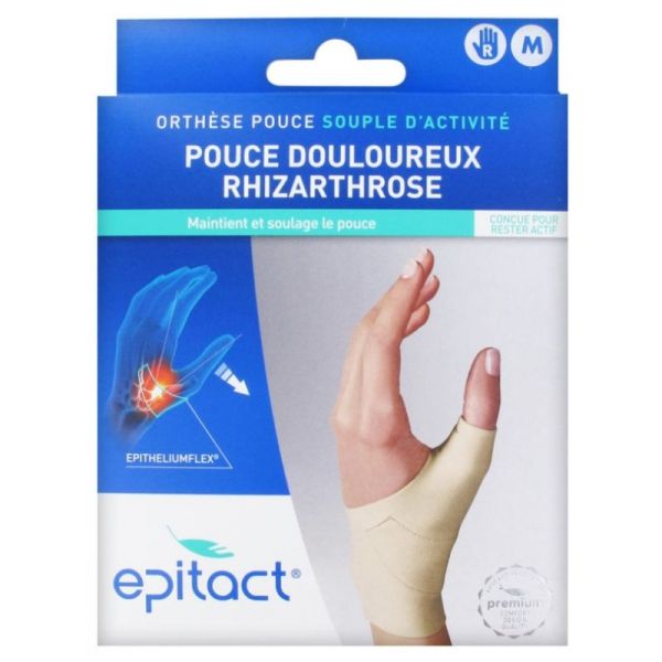 Orthèse Pouce Souple d'Activité Pouce Douloureux Rhizarthrose Main Droite