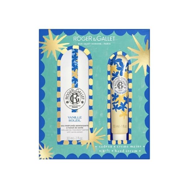 Coffret Vanille Soleil Eau Parfumée Bienfaisante 30 ml + Crème Mains Bienfaisante 30 ml Offert