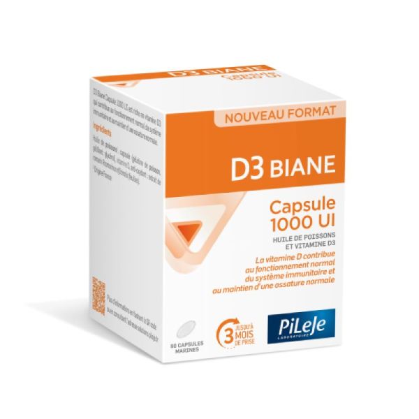 D3 Biane Capsule 1000 UI - Vitamine D - 90 capsules 90 capsules marines