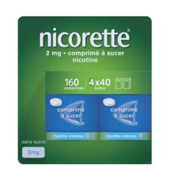 Nicorette 2mg Menthe Intense 160 comprimés à sucer