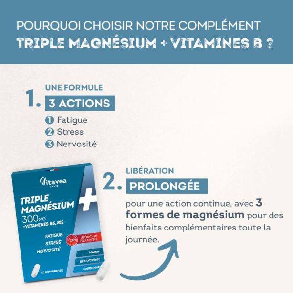 Triple Magnésium Liberation Prolongée 45 comprimés